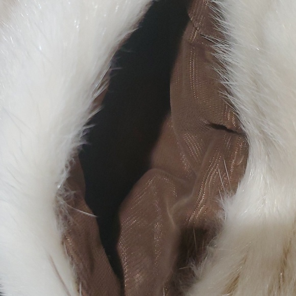 Vintage mink corded coat zinman furs tourmaline cream fox collar euc - Picture 9 of 13